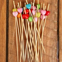 Горячие сердца! Пики для канапе Сердца ассорти, 12 см 1502-3416