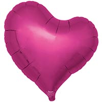 Розовая Шар Сердце изгиб 55см Met. Magenta 1204-1706