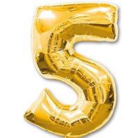 Шар фигура цифра 5 Gold