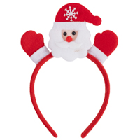 Новый год Ободок Дед Мороз с варежками 1501-7022