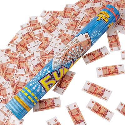 Хлопушка Бумфети 40см Денежный Дождь Рубль