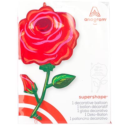 Шарики из фольги Шар фигура Роза, алое сияние