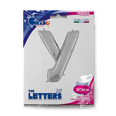 Шарики из фольги Шар буква "У", 66см Silver