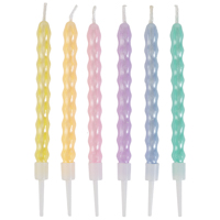 Свечи Косичка Пастель перлам 10см 6шт