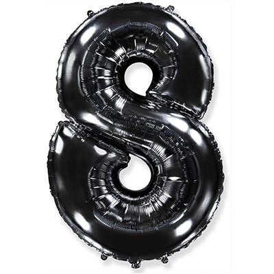 Шарики из фольги Шарик цифра "8", 101см Black