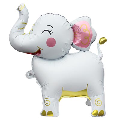 Животные Шар фигура под воздух Слоник белый 66см 1208-0943