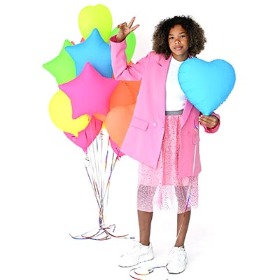 Шарики из фольги Шар сердце 45см Неон голубой