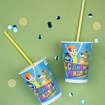 Стаканы Стакан С ДР Простоквашино 250мл 6шт