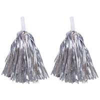 Серебряная Помпоны для чирлидинга серебряные 2шт 1501-7253