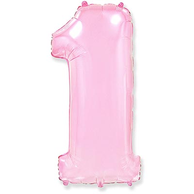 Шарики из фольги Шар цифра "1", 101см Pink