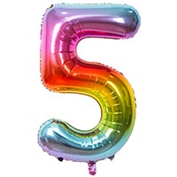Радужная Шар цифра &quot;5&quot;, 101см Радуга металлик 1207-3400