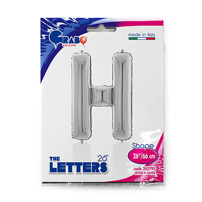 Шарики из фольги Шар буква "Н", 66см Silver