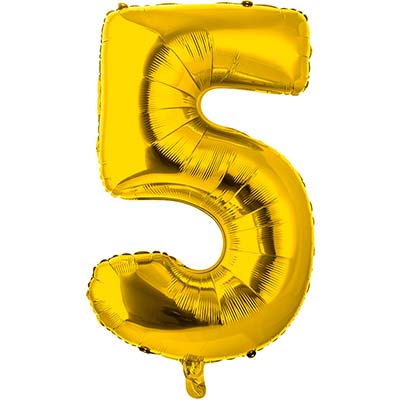Шарики из фольги Шар цифра "5", 66см Gold