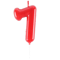 Красная Свеча -цифра "7" Красная 4,5см 1502-6871