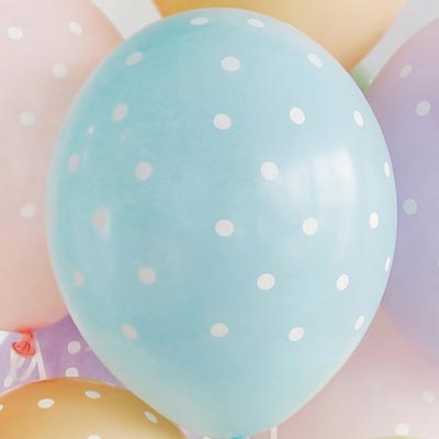 Шарики из латекса Шелкография пастель 36см Горошек мелкий