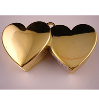 Горячие сердца! Грузик для шаров Два сердца, золотой 1302-1063