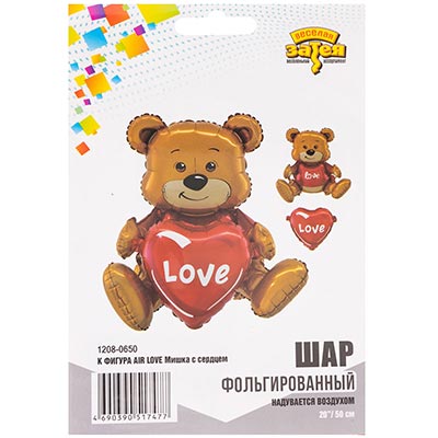 Шар Мишка с сердцем, под воздух