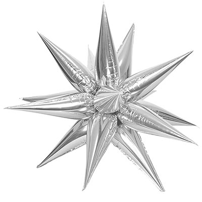 Серебряная Шар 3D ЗВЕЗДА Составная Silver 127см 1209-0544