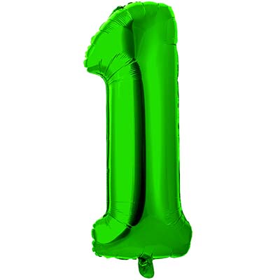 Шарики из фольги Шар цифра "1", 66см Green