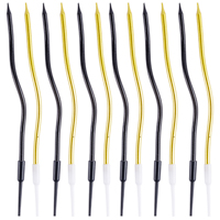 Вечеринка в стиле Black & Gold Свечи Волна Микс черн/золото 13см 12шт 1502-6913