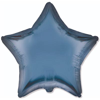 Шарики из фольги Шар звезда 45см Сатин Steel Blue