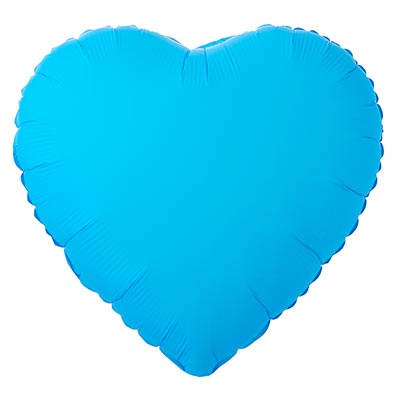 Синяя Шар сердце 45см Неон голубой 1204-1561