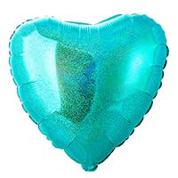 Шар голографический СЕРДЦЕ 45см Tiffany