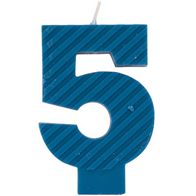 Свеча -цифра ЭКО 5 синяя 7см