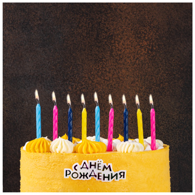 Свечи для торта Свечи д/торта 12шт + Табличка BIRTHDAY