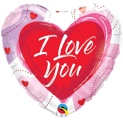 Шарики из фольги Шарик 45см Сердце ILY мрамор агат фэшн