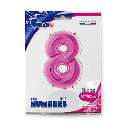 Шарики из фольги Шар цифра "8", 101см Pink