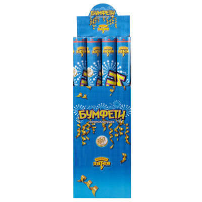 Хлопушка Хлопушка 60см серпантин фольг золото