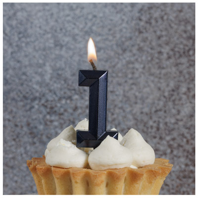Свечи-цифры Свеча-цифра "1" Диамант черная 4,5см