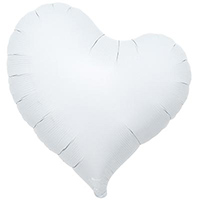 Белая Шар Сердце изгиб 45см White 1204-1696