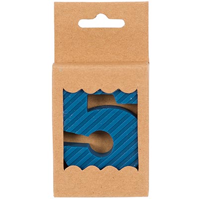 Свеча -цифра ЭКО 5 синяя 7см