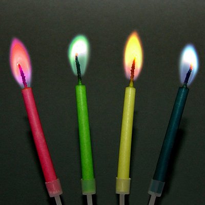 Свечи для торта с цветным огнем, 5 штук