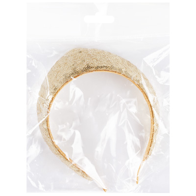 Головные уборы Кокошник-ободок Стильный пайетки золото