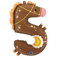 Шар цифра 5 Лошадка, 97см