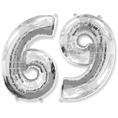 Шарики из фольги Шарик цифра "6" или "9", 101см Silver