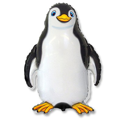 Шарики из фольги Шар фигура Счастливый пингвин черный