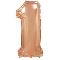 Шарик цифра "1", 101см Rose Gold