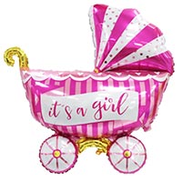 Шар фигура Коляска детская розовая (Исп)