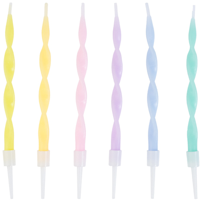 Многоцветное Ассорти Свечи Спираль Пастель 10см 6шт 1502-6723