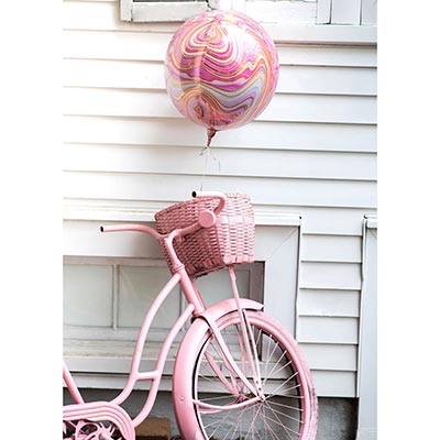 Шарики из фольги Шар 3D СФЕРА 40см Мрамор Pink
