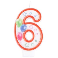 Свеча-цифра "6" Шары 7см
