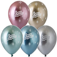 Звездная Вечеринка Шары 36см С днем рождения хром 1103-2145