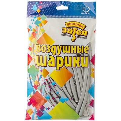 Шарики из латекса Шары серебро ШДМ 260 Хром Silver Затея