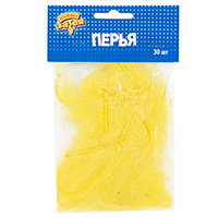 Желтая Перья декоративные желтые 10см 30шт 1501-4750