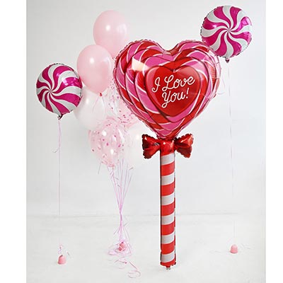 Шарики из фольги Шарик 45см конфета розовая