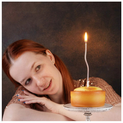 Свечи для торта Свечи Волна сиреневые с подст 13см 12шт